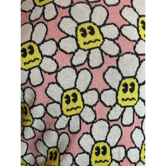 ALAB Crewbie Peony and Daisy Smiley Sweater Size Medium - Picture 3 of 6